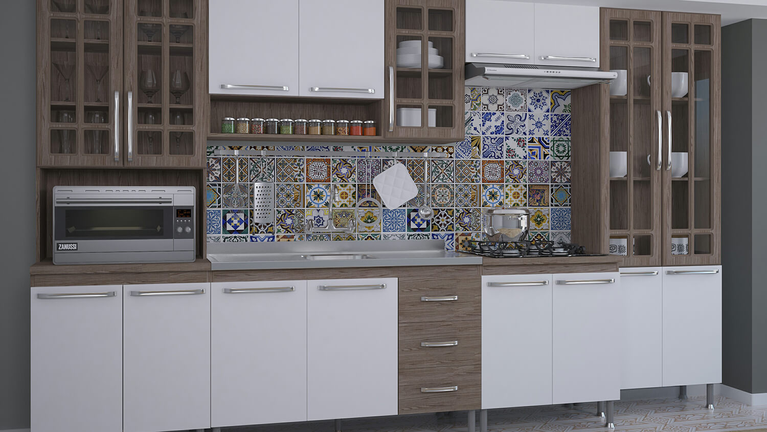 Cozinha decorada com azulejo antigo