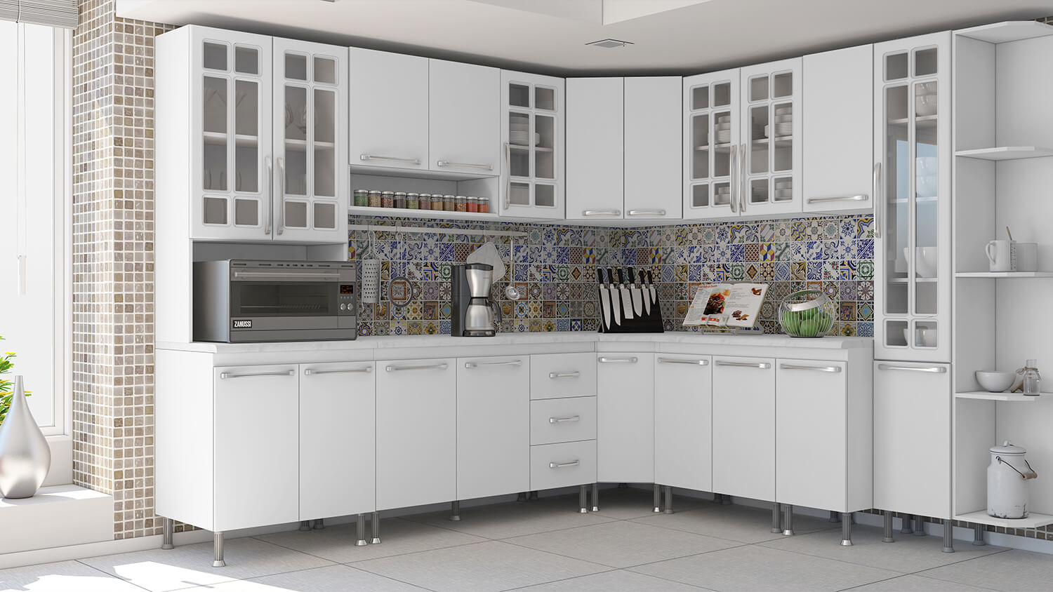 Cozinha vintage com azulejo antigo